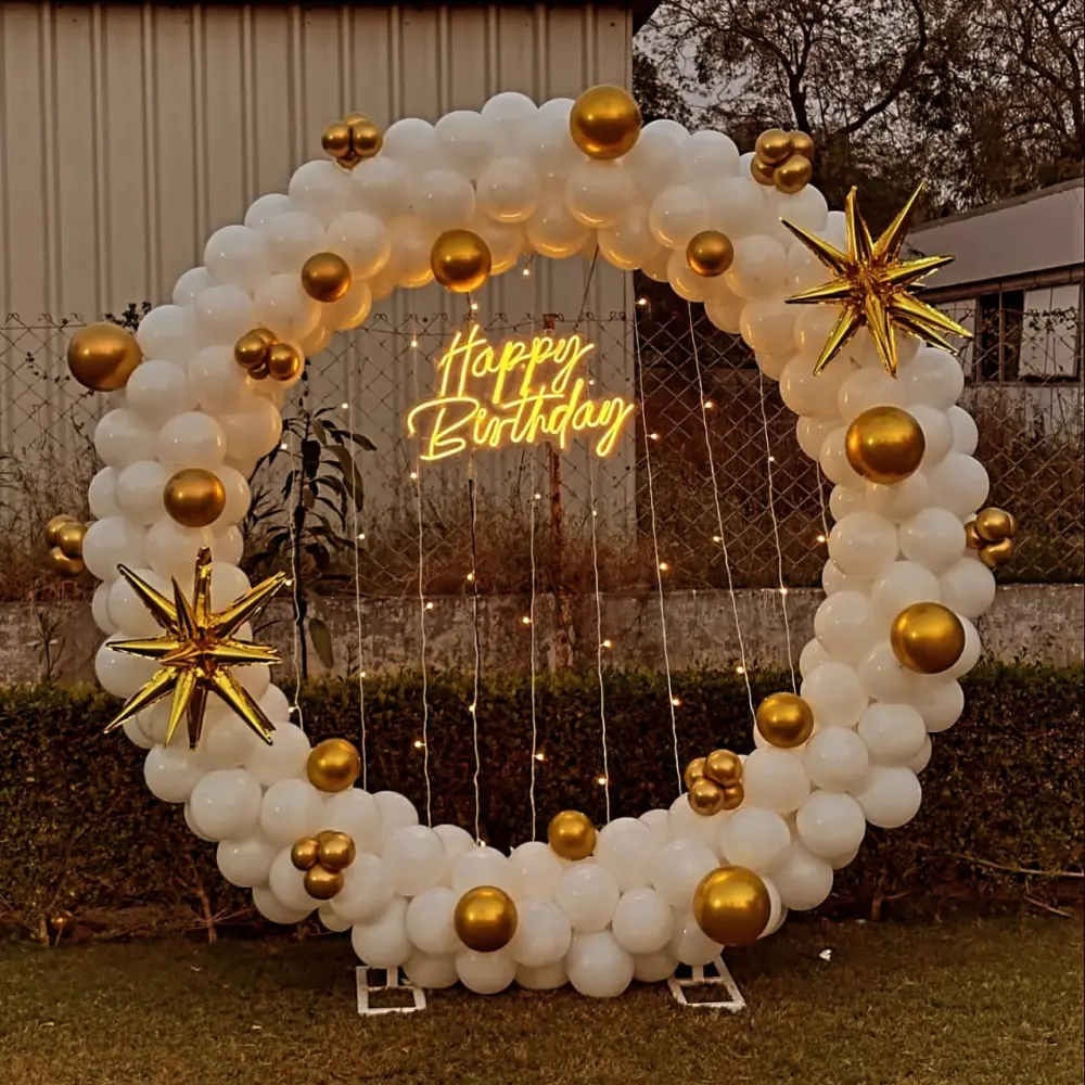 Birthday Ring Arch Balloon Setup